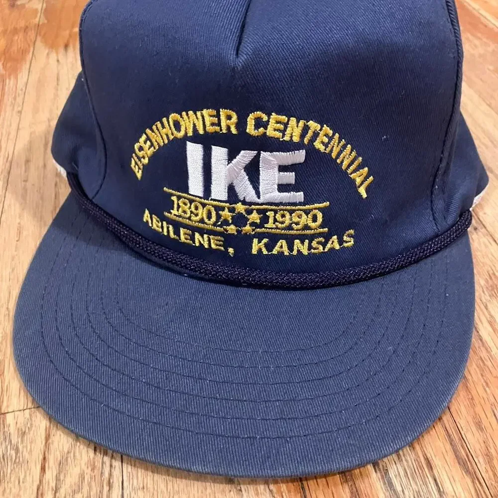 Vintage 90s Trucker Hat IKE‎ Eisenhower Centennial 1990